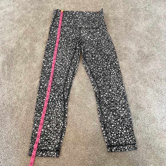 LuluLemon Women's High Rise Align Cropped Black White Specked W6BPAS Sz6 - Picture 3 of 10